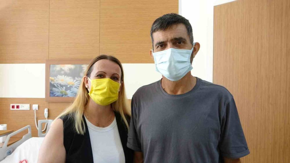 Eşinin b&ouml;breği ile hayata tutundu
