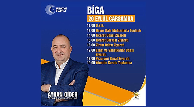 Ak Parti Millet Vekili Ayhan Gider'in Yoğun Biga Programı