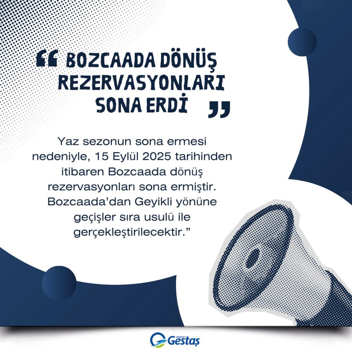 Bozcaada dönüşünde rezervasyon uygulaması sona erdi