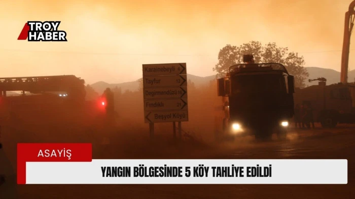 Çanakkale’de çıkan orman yangınında 5 köy tahliye edildi