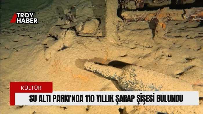 Gelibolu Su Altı Parkı’nda 110 yıllık şarap şişesi bulundu