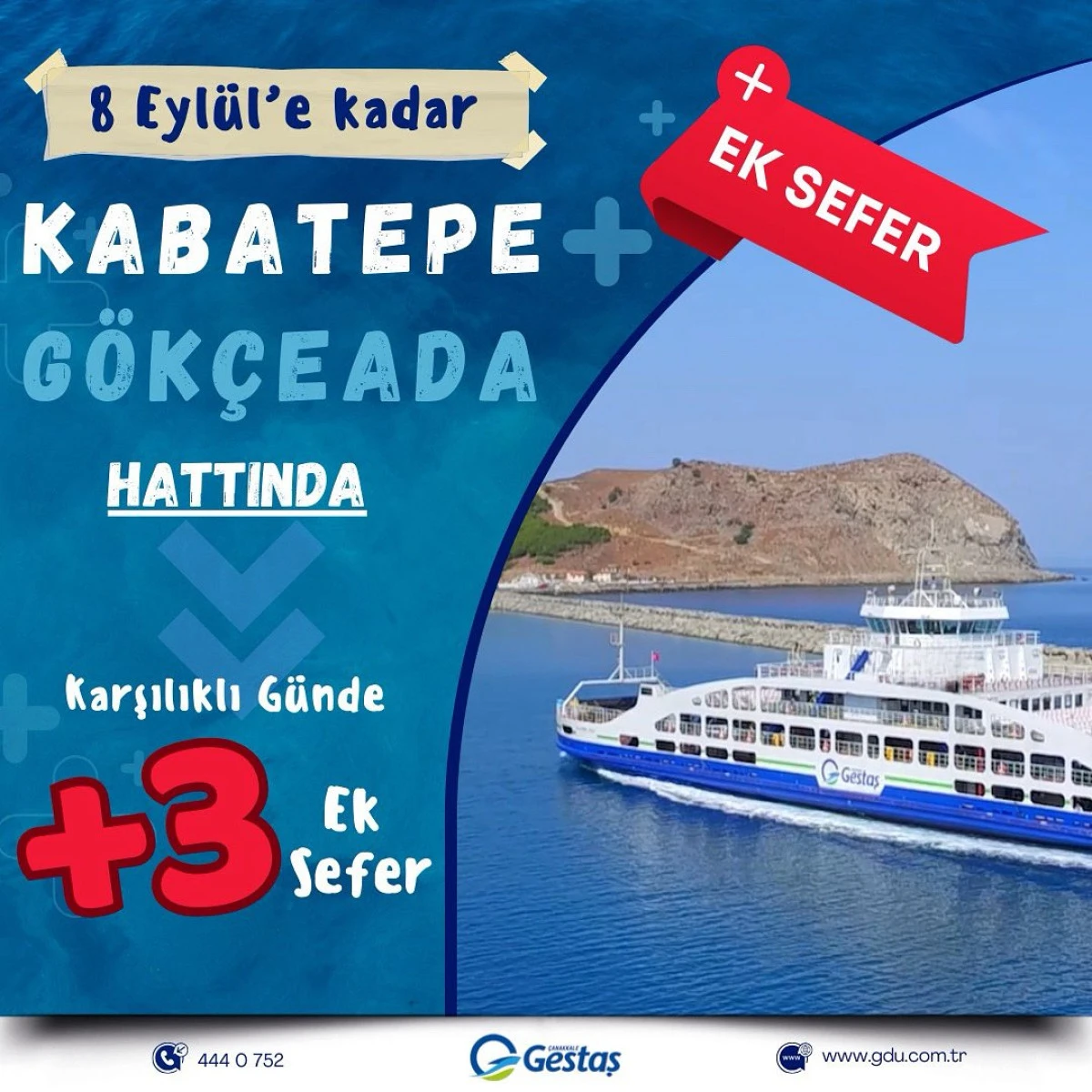 GESTAŞ'tan Gökçeada'ya ek sefer