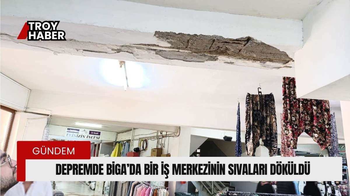 İstanbul depremi Biga'da bir binada hasara neden oldu